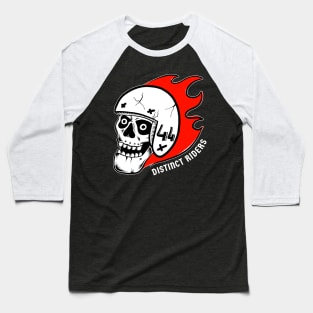 Distinct Riders – Rider 44 - Skull with flames Baseball T-Shirt